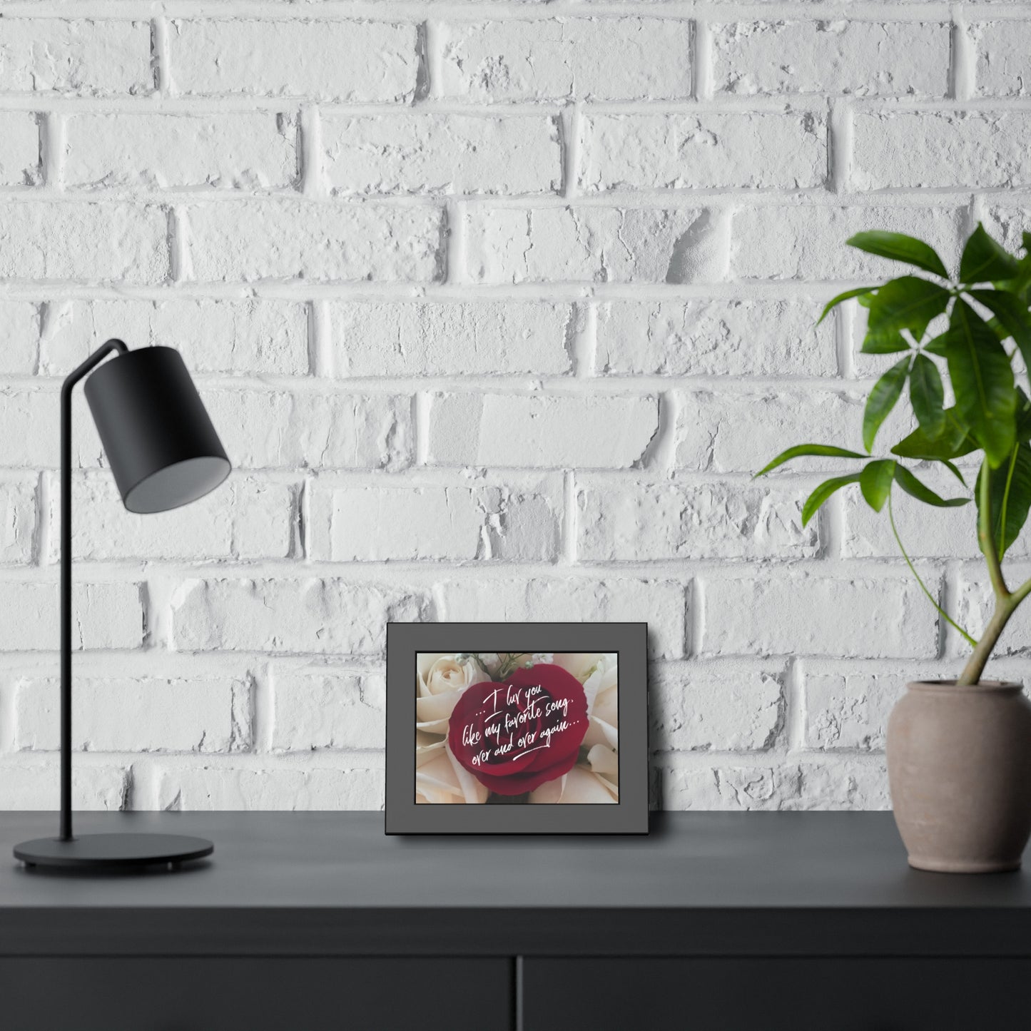 "I luv you like my favorite song..." My Luv Notes Valentine's Day Poster in Black Frame