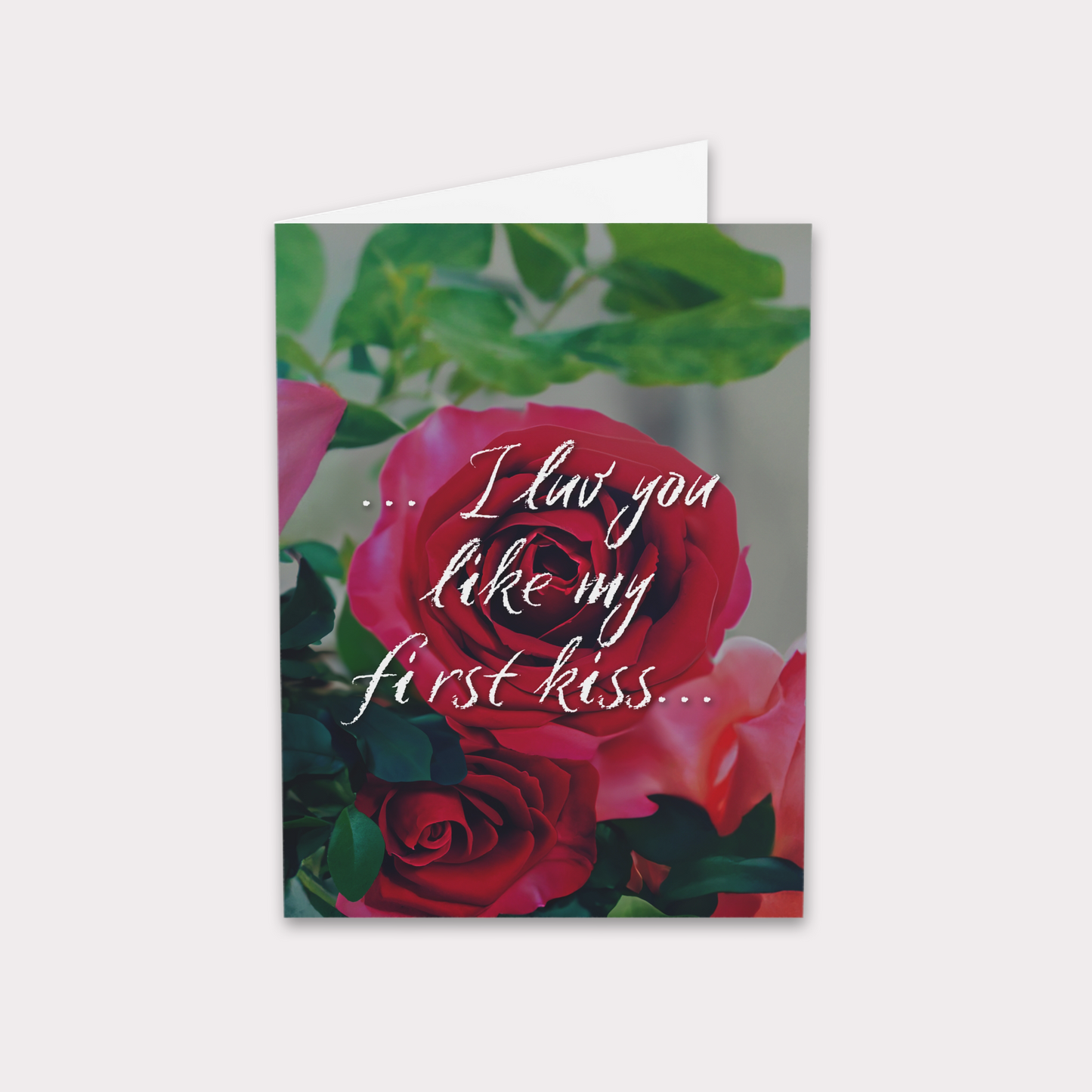 "I Luv You Like My First Kiss" Valentine's Day Saying Greeting Card (1, 10, 30, and 50pcs)