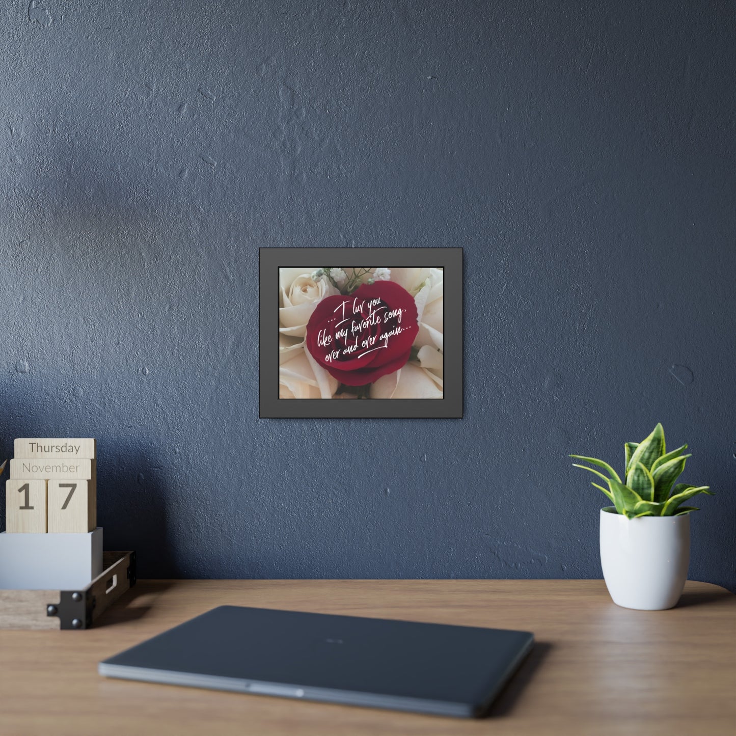 "I luv you like my favorite song..." My Luv Notes Valentine's Day Poster in Black Frame