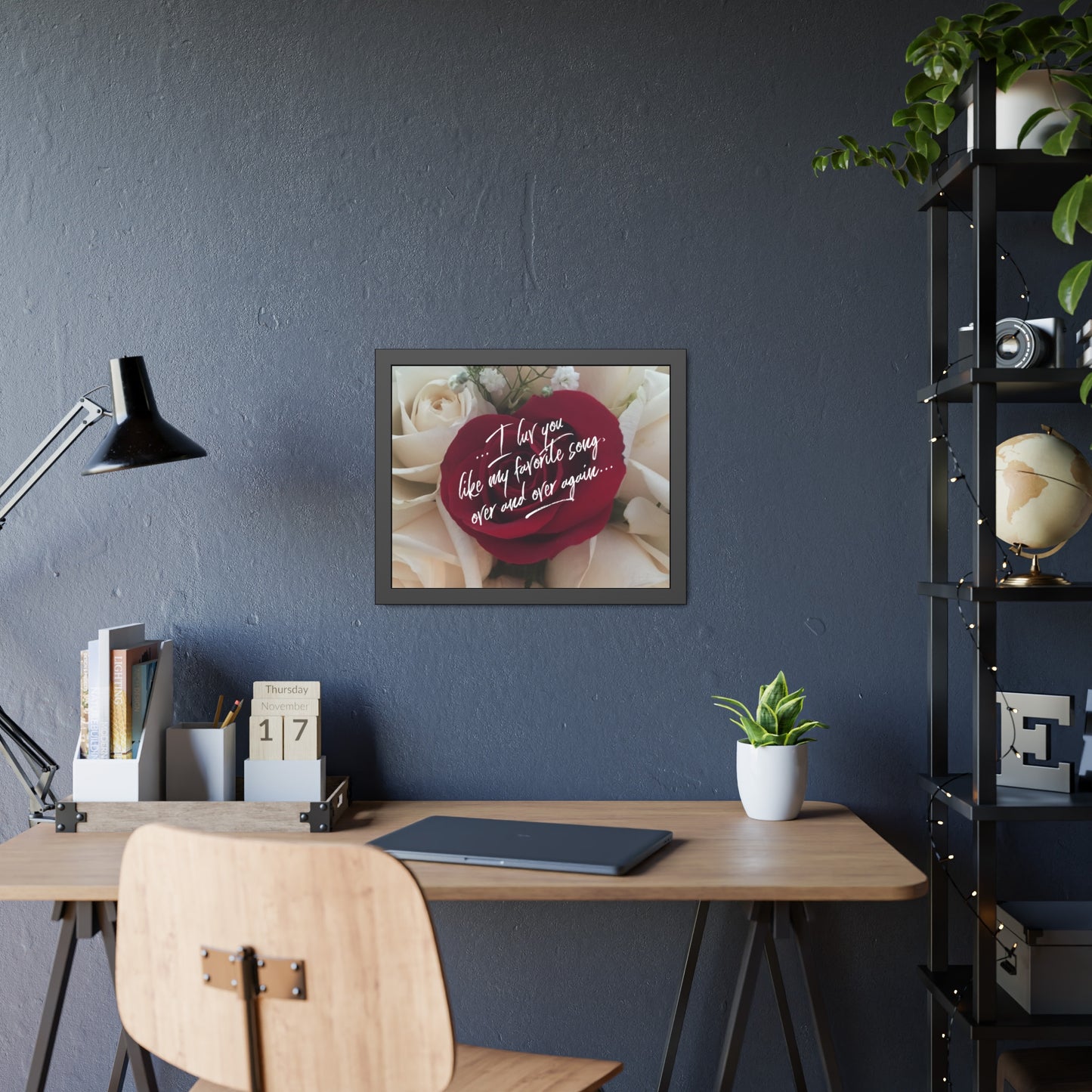 "I luv you like my favorite song..." My Luv Notes Valentine's Day Poster in Black Frame