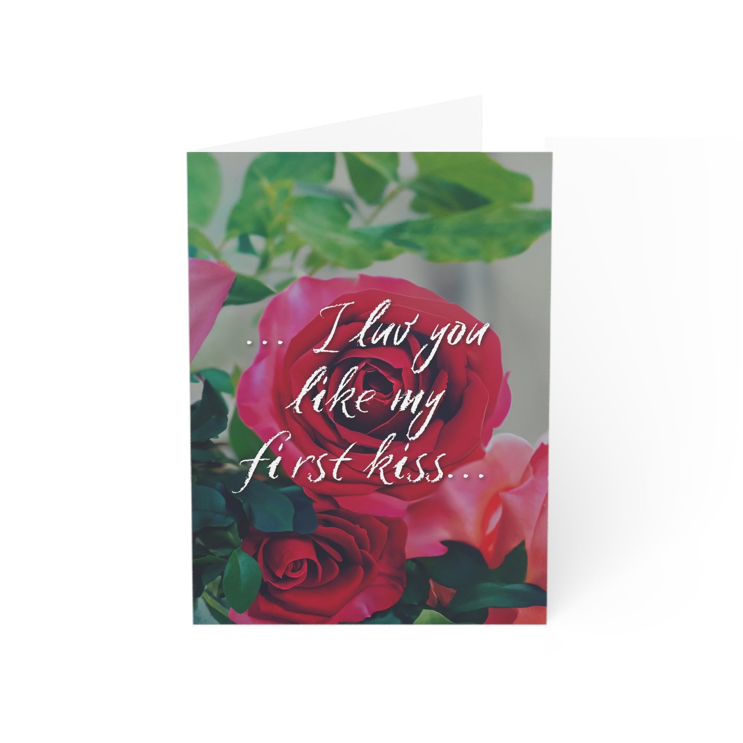 "I Luv You Like My First Kiss" Valentine's Day Saying Greeting Card (1, 10, 30, and 50pcs)