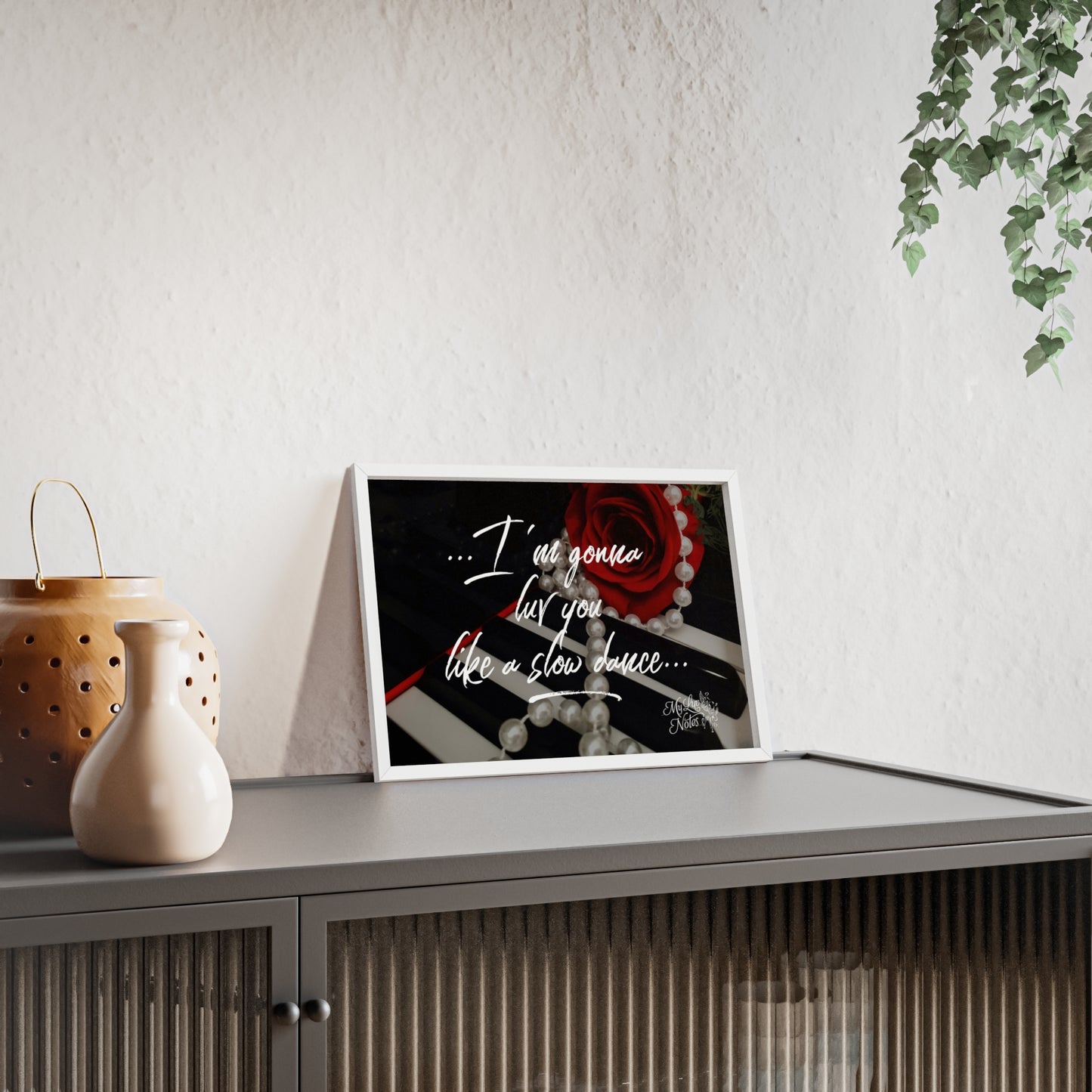 "I'm Gonna Luv You..." Valentine's Day Saying Poster in Walnut/White/Black Wooden Frame