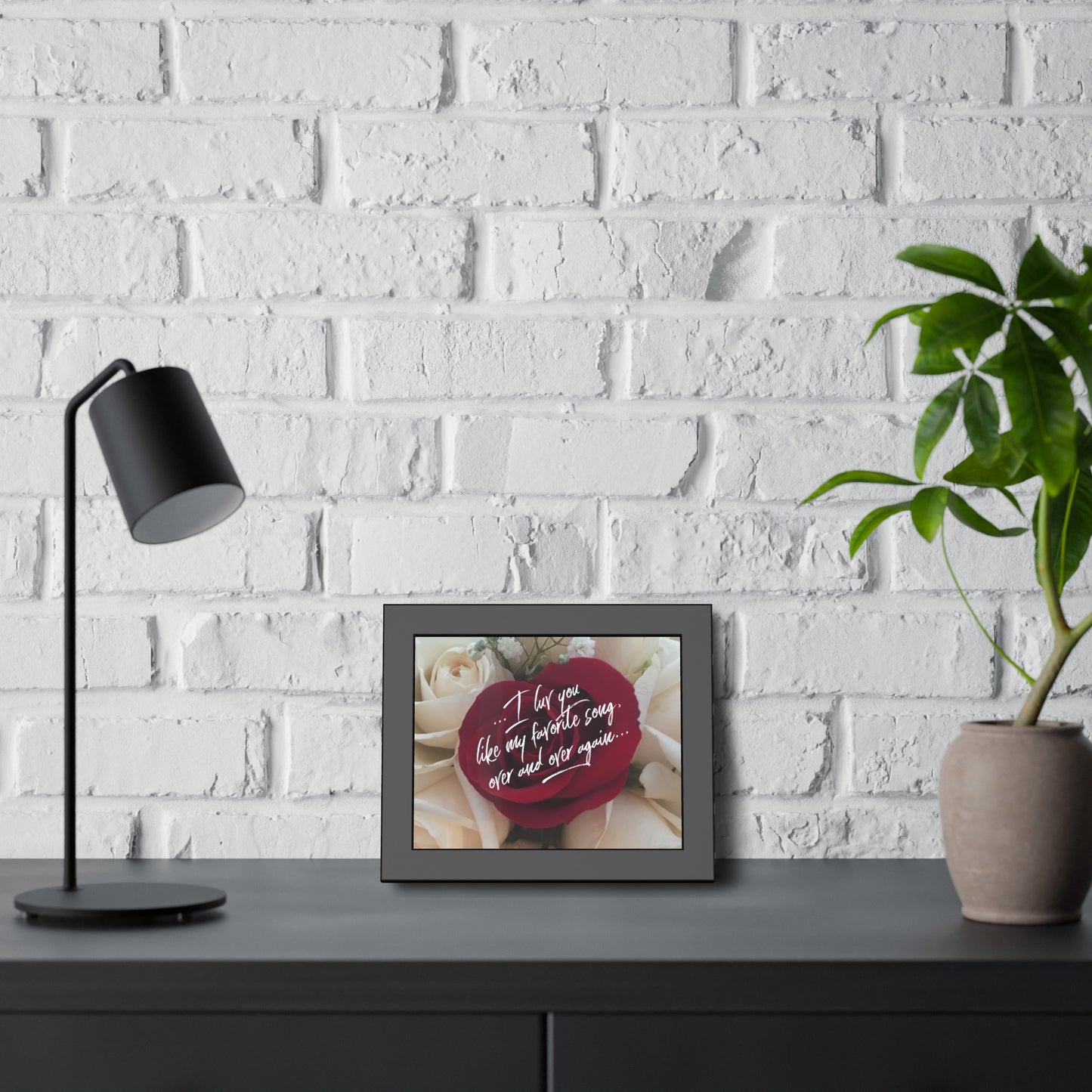 "I luv you like my favorite song..." My Luv Notes Valentine's Day Poster in Black Frame